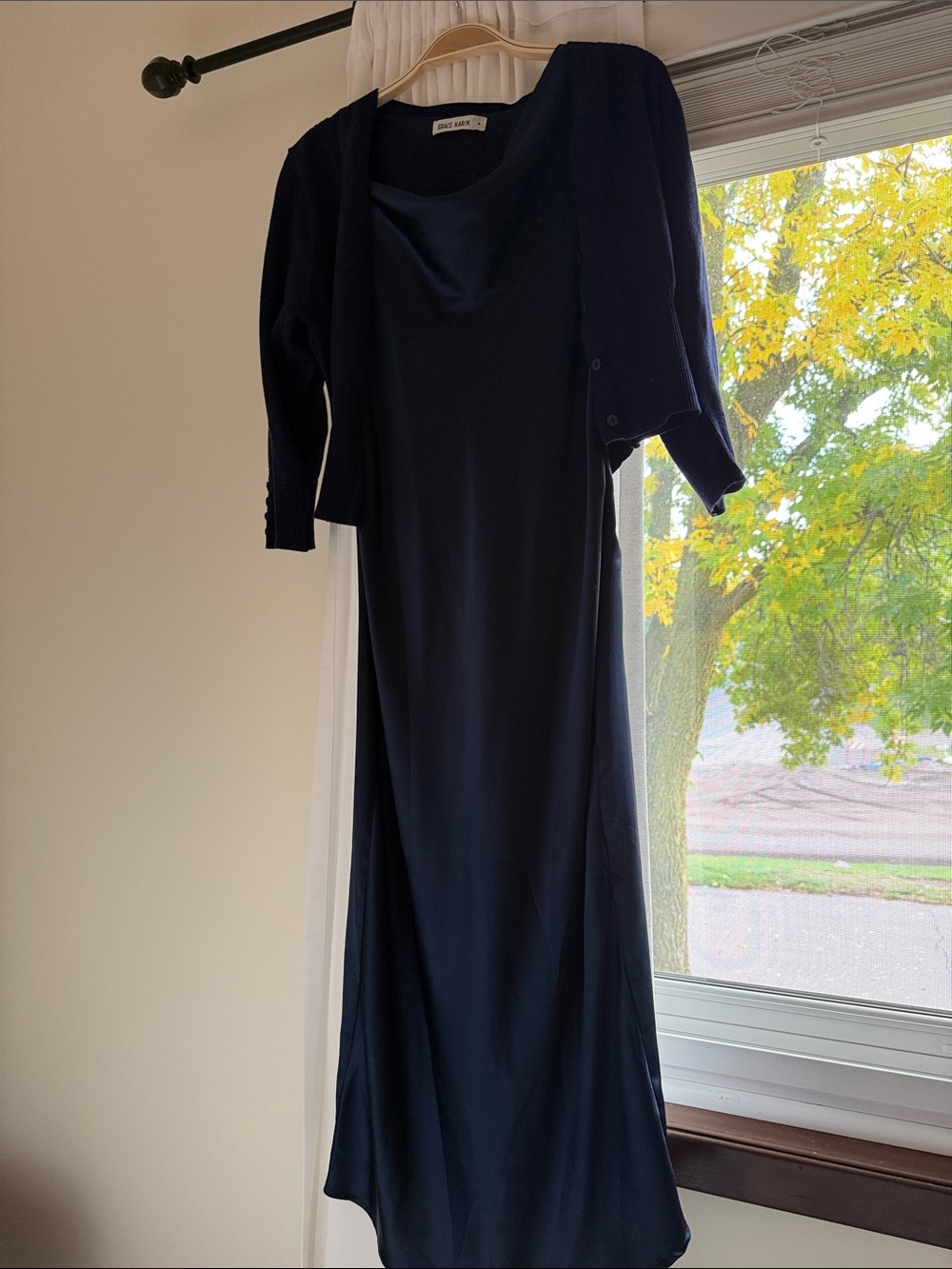 Slip dress and cardigan set